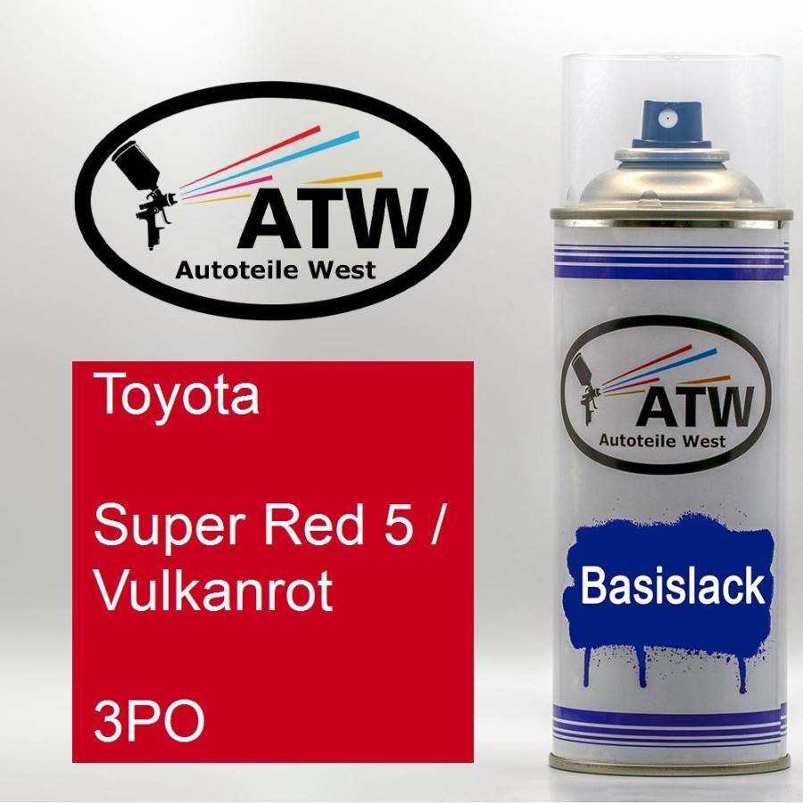 Toyota, Super Red 5 / Vulkanrot, 3PO: 400ml Sprühdose, von ATW Autoteile West.